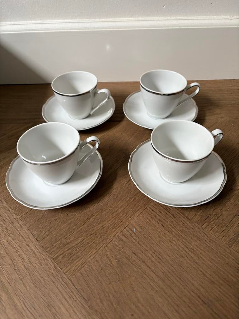 MZ Czechoslovakia Porseleinen Kop en Schotel Set (4 stuks), Antiek en Kunst, Ophalen