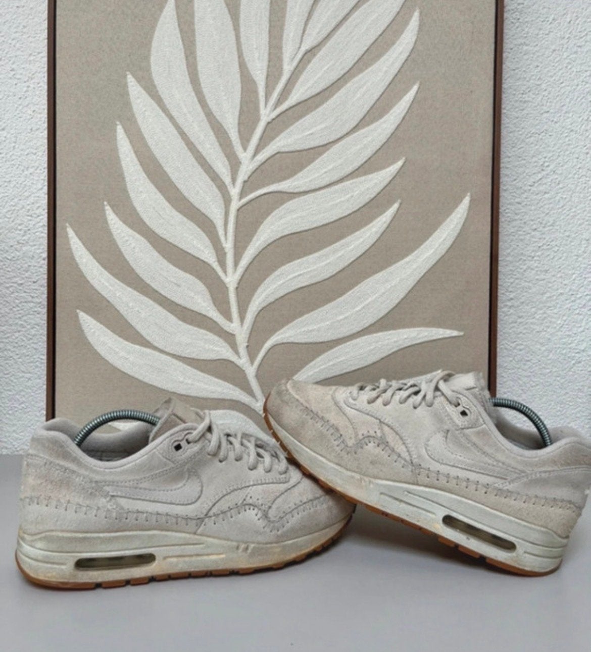 Nike Air Max 1 Premium Sherpa, Verzenden, Gedragen, Beige, Sneakers of Gympen