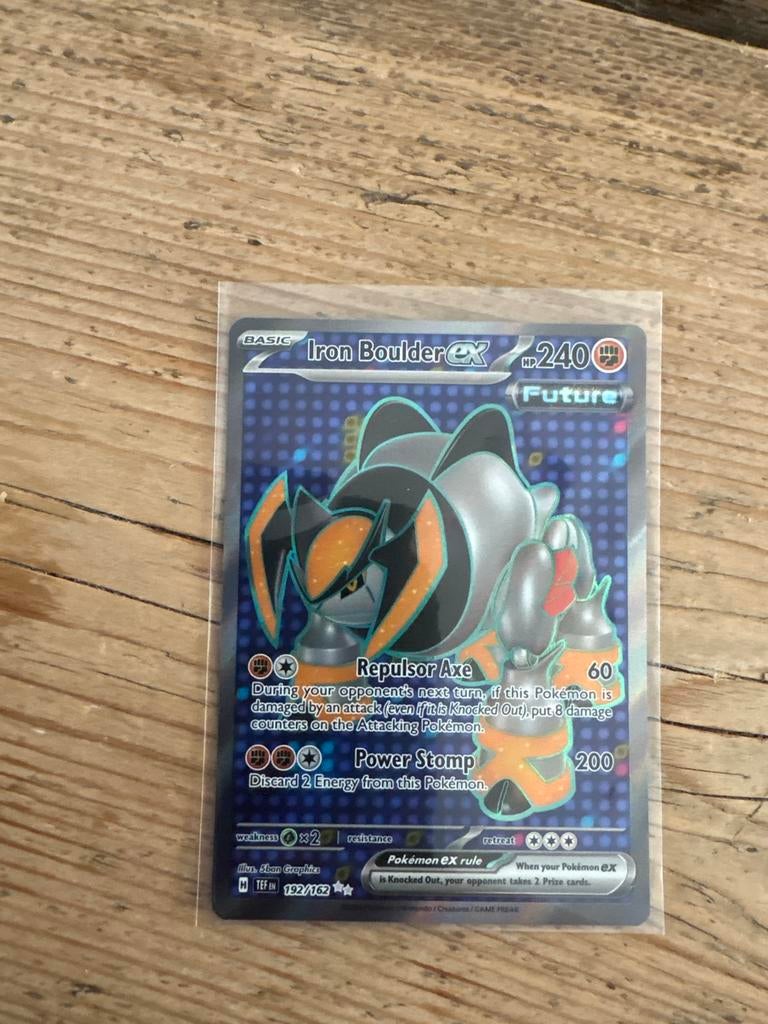 Pokémon TCG Iron Boulder ex 192/162 Future Paradox, Ophalen, Zo goed als nieuw, Losse kaart