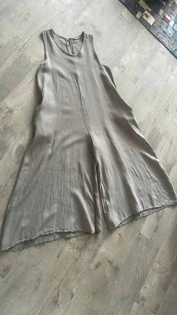 Linnen jumpsuit Wide Leg Taupekleur maat S 38/40, Maat 38/40 (M), Bruin, Nieuw, Ophalen of Verzenden