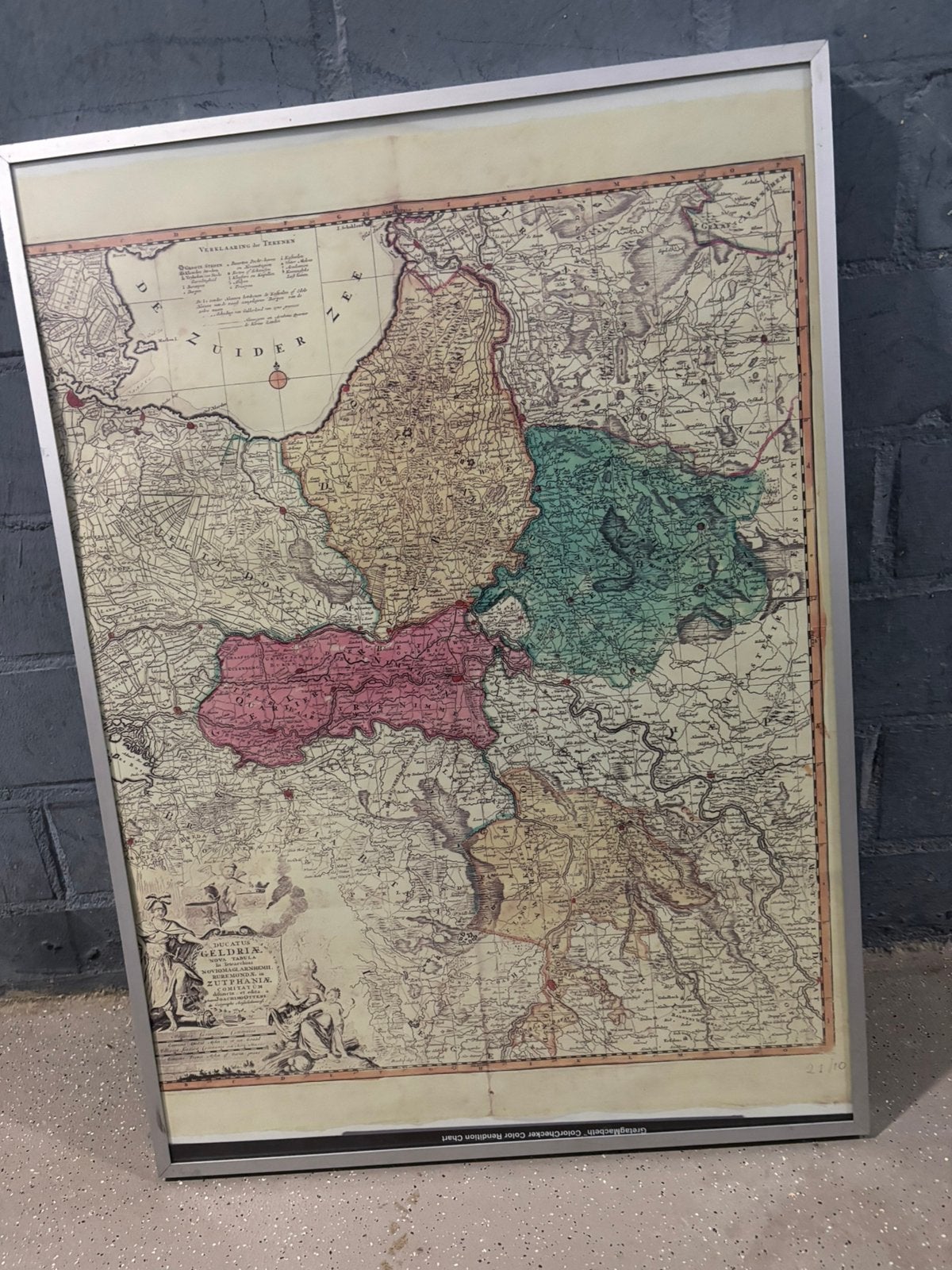 Landkaart- provinciekaart Gelderland, Ophalen of Verzenden, 1800 tot 2000, Nederland, Landkaart