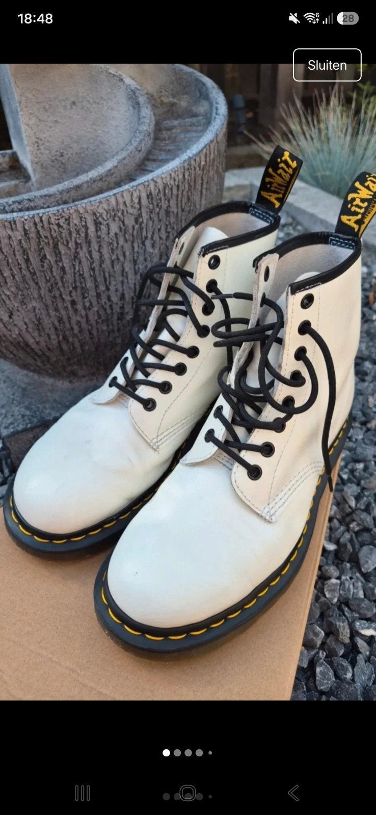Dr. Martens 1460 Smooth White Laarzen Maat 40, Wit, Lage of Enkellaarzen, Ophalen of Verzenden, Dr. Martens
