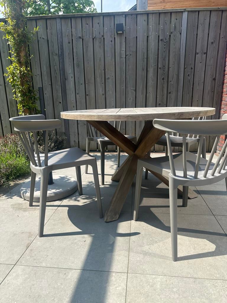 4x WOOOD Bliss tuinstoel jade groen, Ophalen, Gebruikt, Kunststof, Stapelbaar