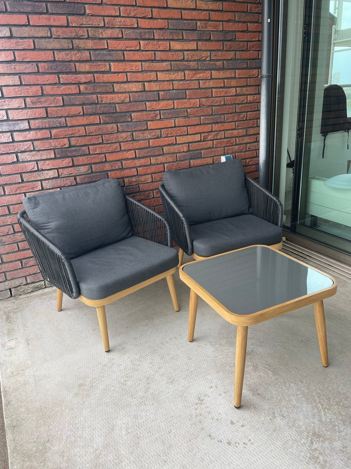 Wakefield tuinset Renee grijs metaal - 2 stoelen en tafel, Eettafel, Tuinset, Ophalen, 2 zitplaatsen