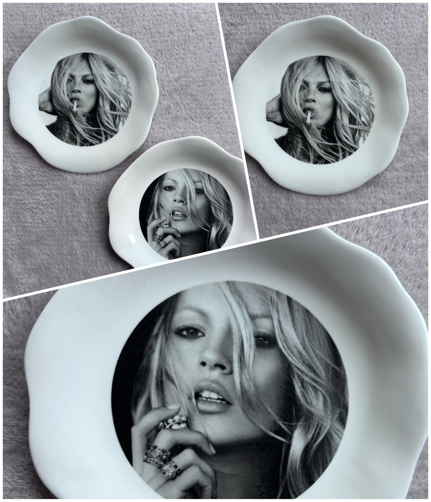 Set van 2 wandbordjes, 18 cm, Verzenden, 17 cm, Zwart