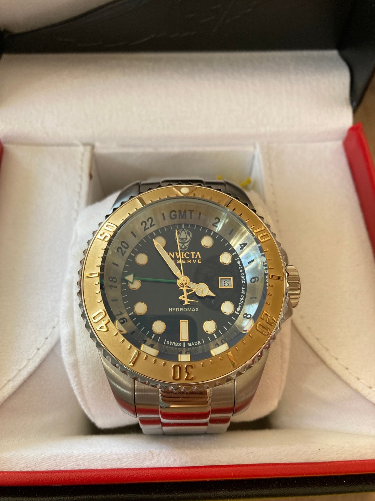 Invicta Reserve Hydromax GMT Herenhorloge - Nieuw in doos, Overige merken, Staal, Polshorloge, Nieuw