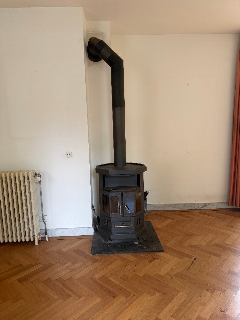 Gietijzeren houtkachel – vrijstaand, dubbele deuren – ophale, Huis en Inrichting, Kachels, Gebruikt, Vrijstaand, Houtkachel, Hout