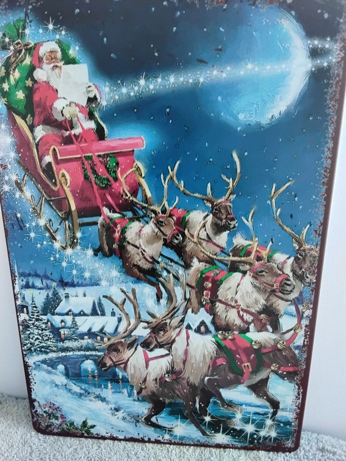 WANDPLAAT  KERSTMAN MET  ARRESLEE, Antiek en Kunst, Ophalen of Verzenden