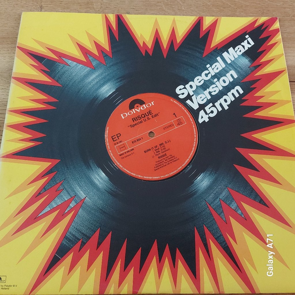 12 inch Maxisingel Risqué - Burn It Up (Mr. D.J.), Gebruikt, Maxi-single, 1980 - 1989, Dance