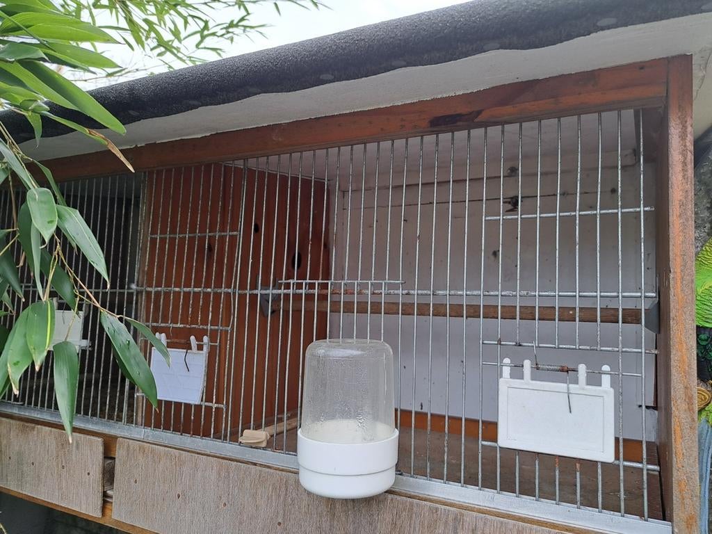 Vogel kooi 2 dlg, Dieren en Toebehoren, Vogels | Hokken en Kooien, Ophalen, Zo goed als nieuw, Hout, Vogelkooi