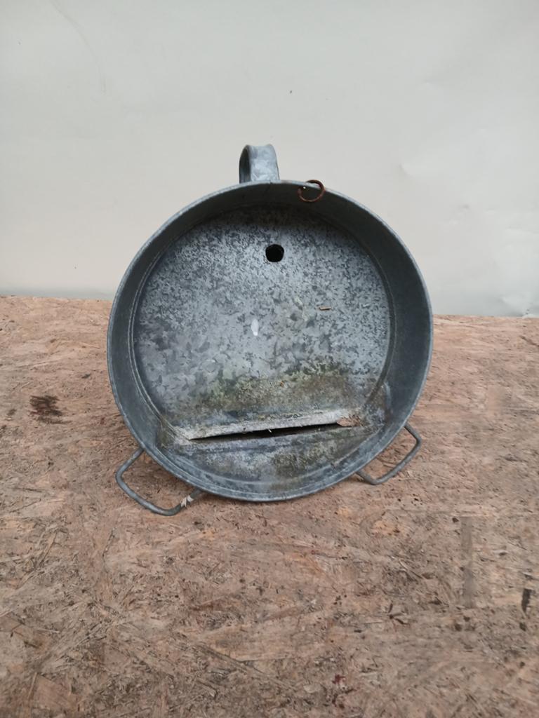 Vintage gegalvaniseerde voerbak voor kippen/vogels, Ophalen of Verzenden