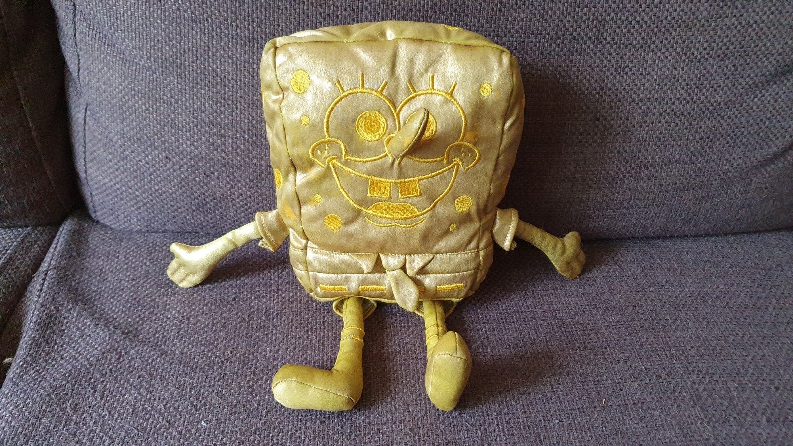 Gouden Sponge Bob knuffel., Ophalen of Verzenden, Zo goed als nieuw, Overige typen