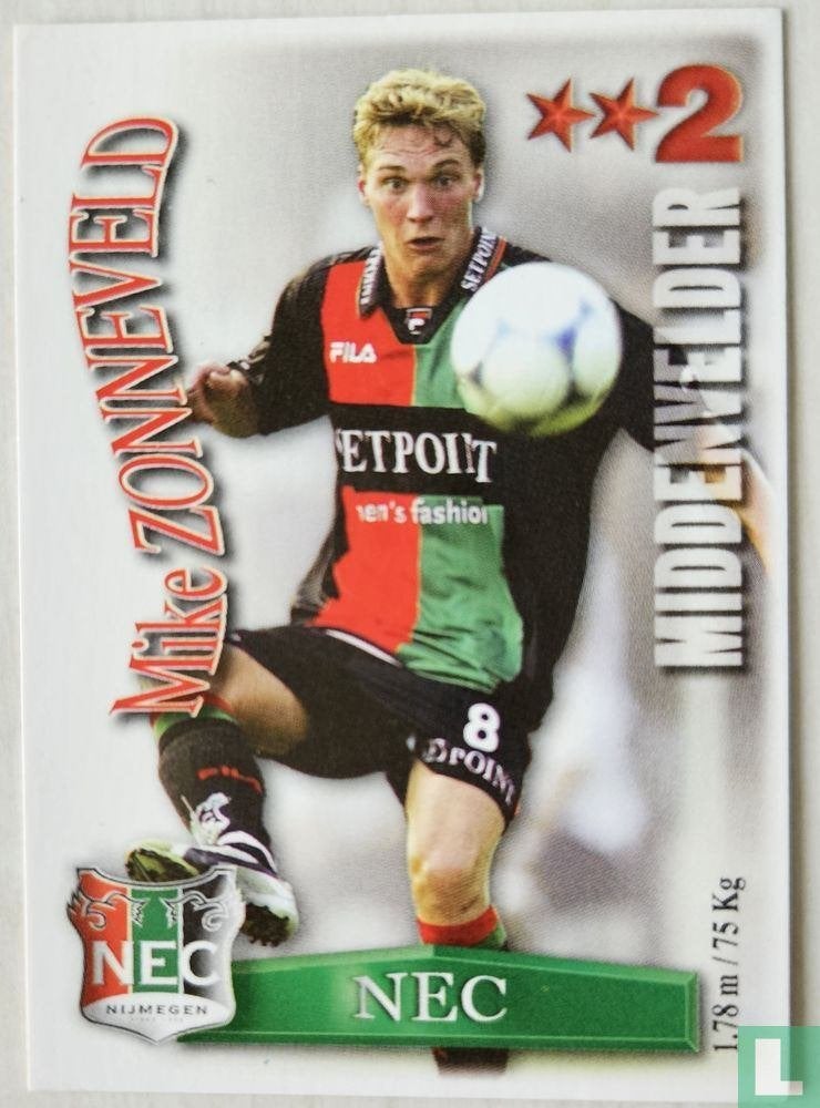 Spelerskaart NEC - Mike Zonneveld 2003, Verzamelen, Ophalen of Verzenden, Zo goed als nieuw, Overige binnenlandse clubs, Spelerskaart