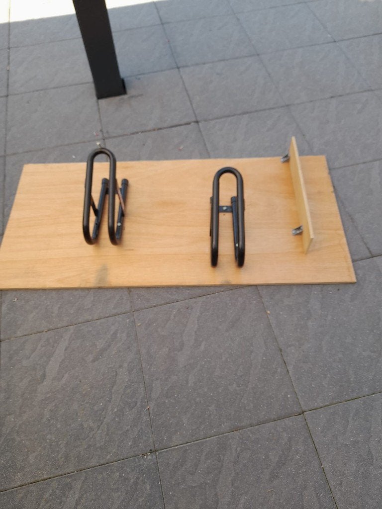 fiets staander rek beugel + plaat . caper garage, Ophalen, Zo goed als nieuw