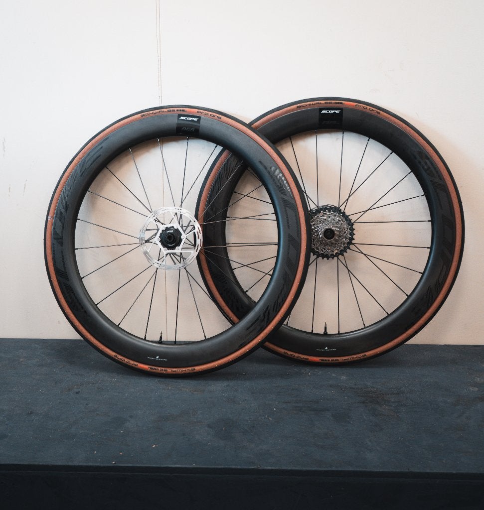 Scope R5.A Carbon Wielset Incl Schijf Cassette Banden ZGAN, Scope, Ophalen of Verzenden, Zo goed als nieuw, Racefiets