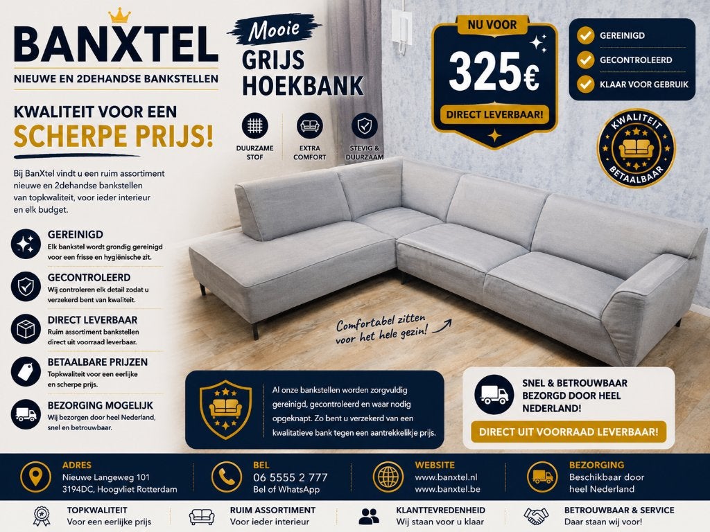 Zeer Mooie Grijs HOEKBANK