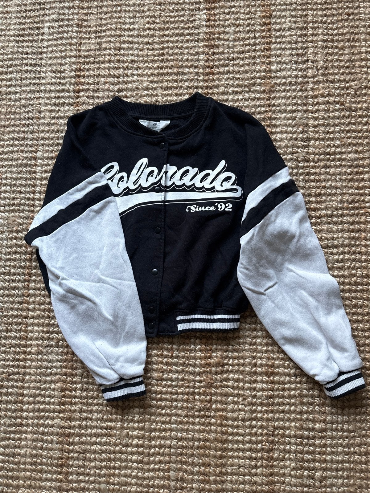H&M Colorado Bomberjack Zwart/Wit Maat S, Ophalen, Gebruikt, Jas