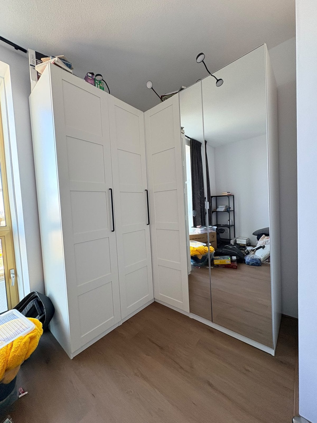 Witte PAX kast met spiegeldeuren, Ophalen, Overige materialen, 200 cm of meer, 150 tot 200 cm