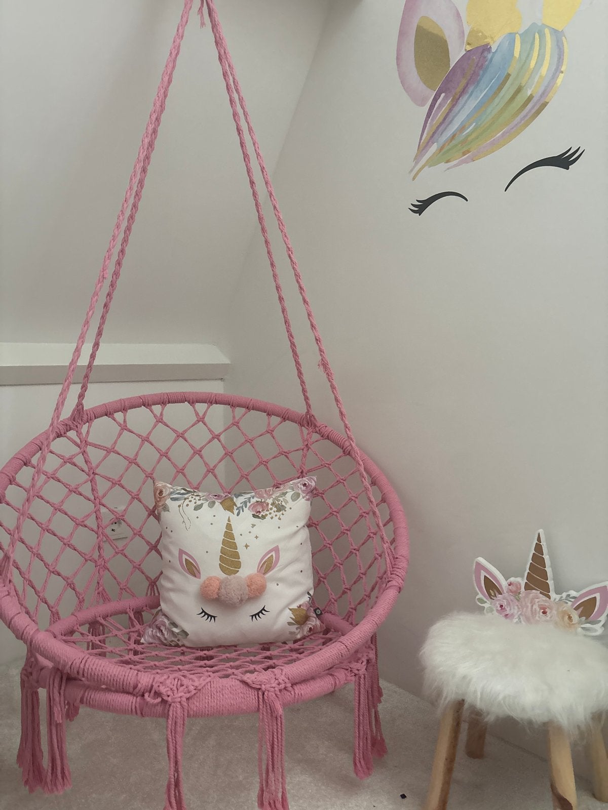 Roze hangstoel z.g.a.n. inclusief haak en ringen, Overige kleuren, Ophalen of Verzenden, Zo goed als nieuw, Eén