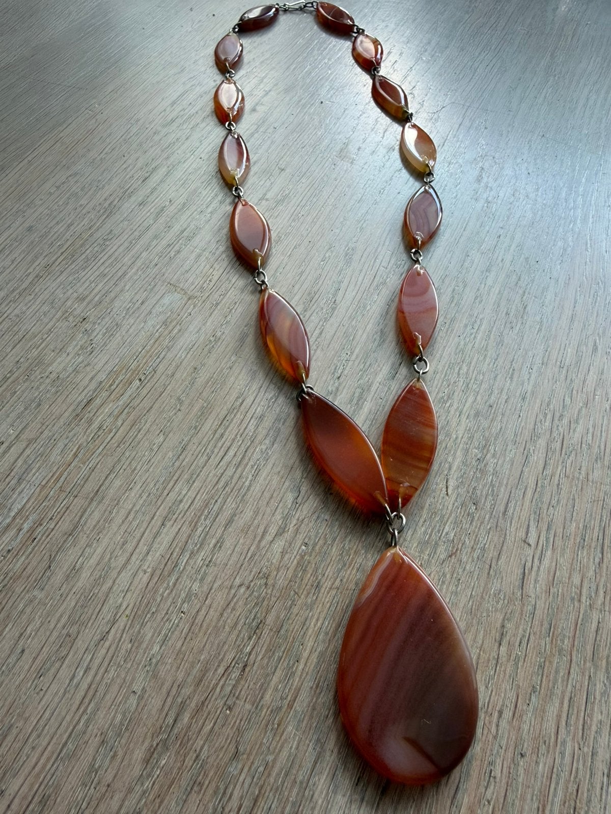 Ketting met agaat natuursteen, Ophalen of Verzenden, Zo goed als nieuw, Steen of Mineraal