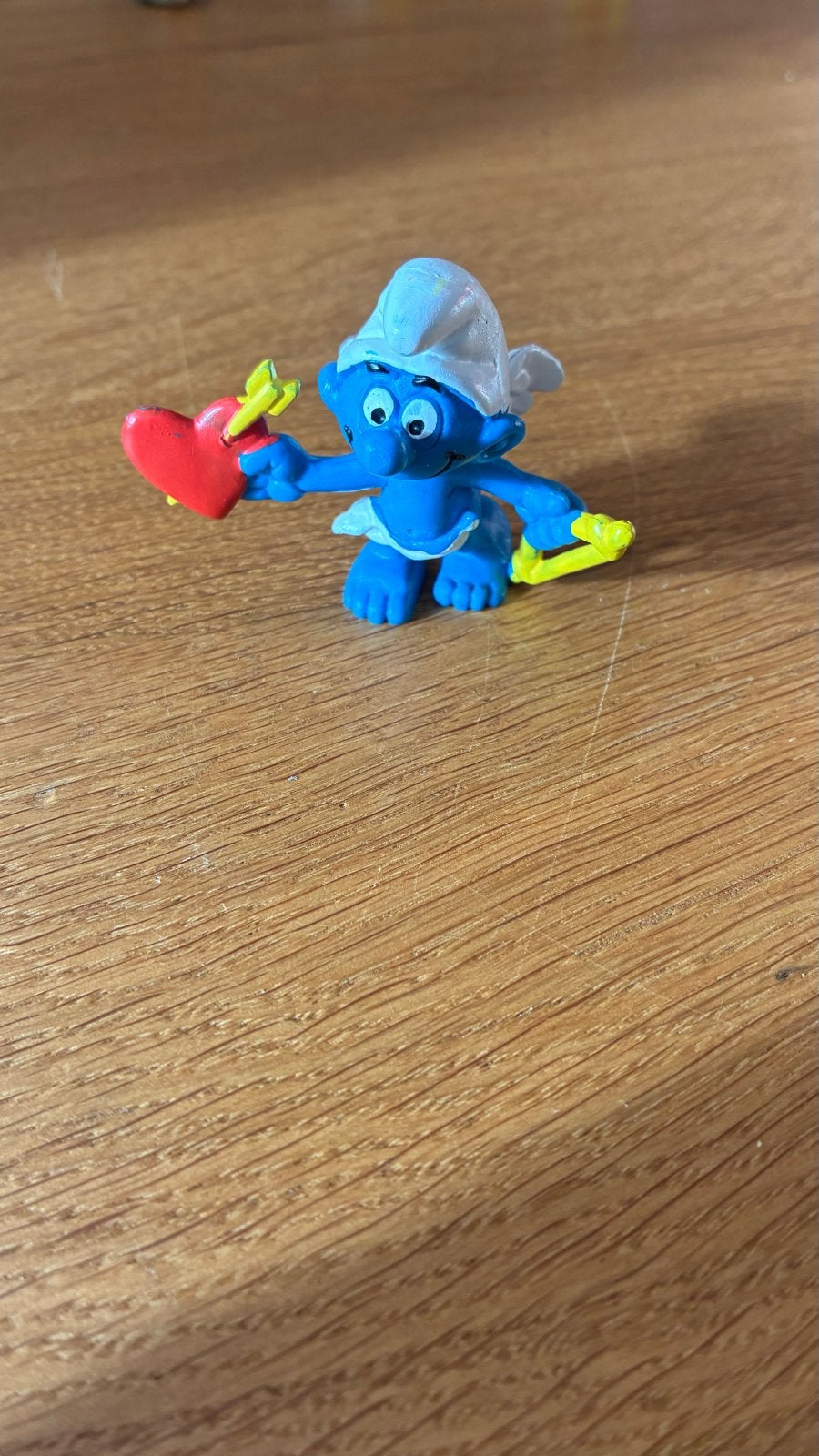 Smurf Cupido met hart en pijl - Vintage 1981, Verzamelen, Ophalen of Verzenden, Gebruikt, Overige Smurfen, Poppetje, Figuurtje of Knuffel