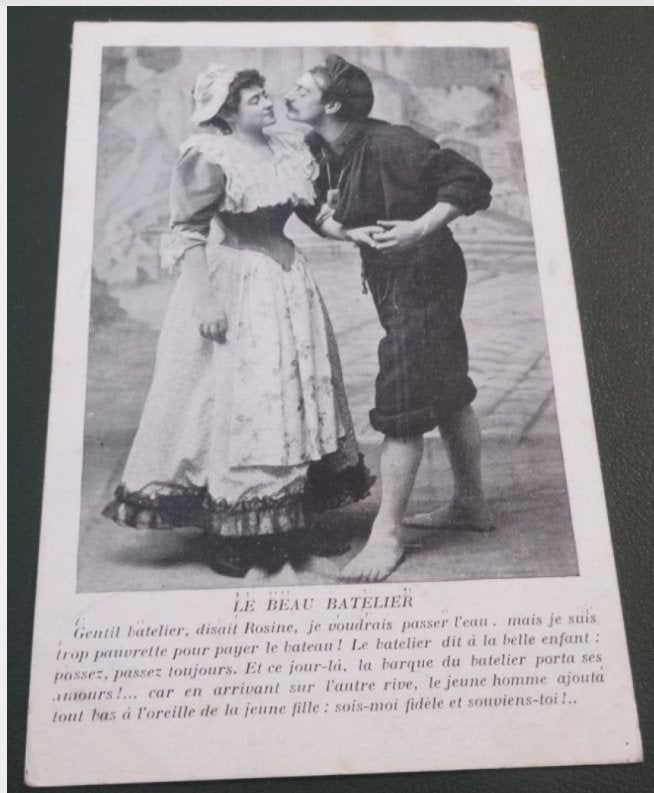 Romantiek - Frans - Man - Vrouw - Kus van bootsman - KFr01, Verzenden, Voor 1920, Gelopen, Klederdracht