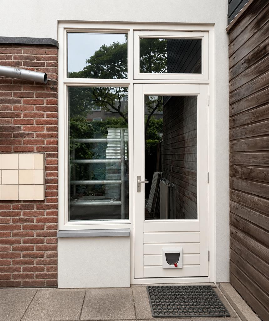 Houten Kozijn met Deur en Bovenlichten – Goede Staat, Ophalen, Gebruikt, Deurkozijn, 150 tot 225 cm
