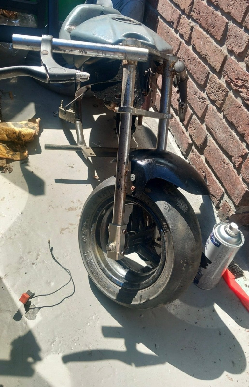 Minibike in onderdelen (mist blok en achterwiel), Ophalen of Verzenden, Gebruikt, Overige typen