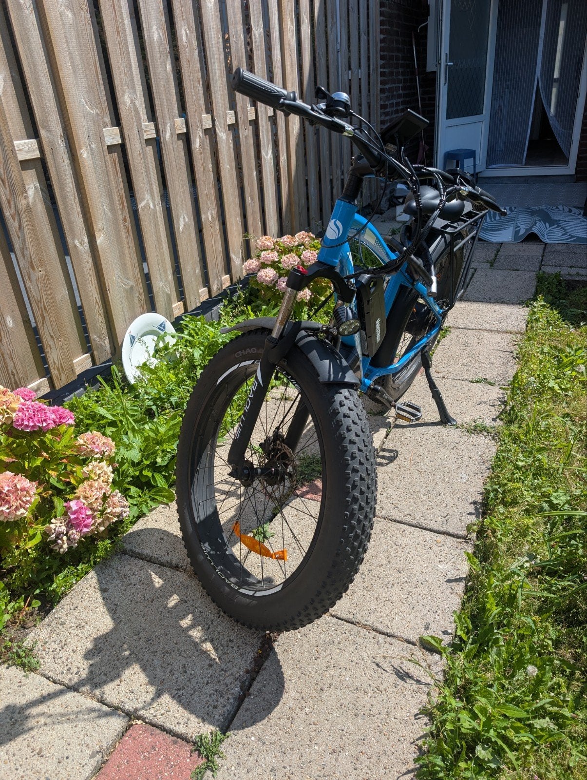 Blauwe elektrische fatbike met dikke banden, Gebruikt, 51 tot 55 cm, 50 km per accu of meer, Ophalen