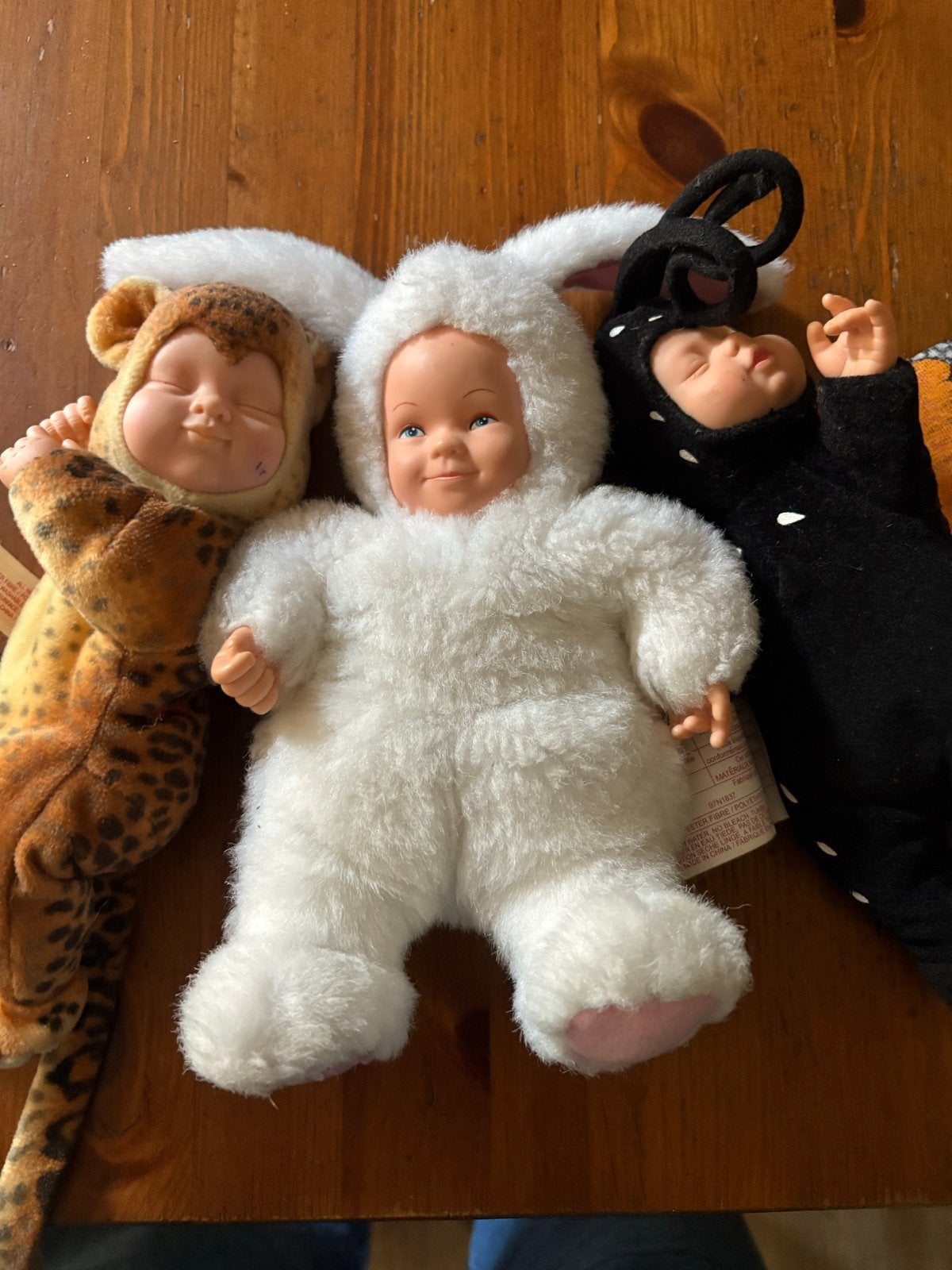 Set van 3 Anne Geddes poppetjes: Konijn, Aap en Vlinder, Ophalen of Verzenden, Gebruikt, Babypop