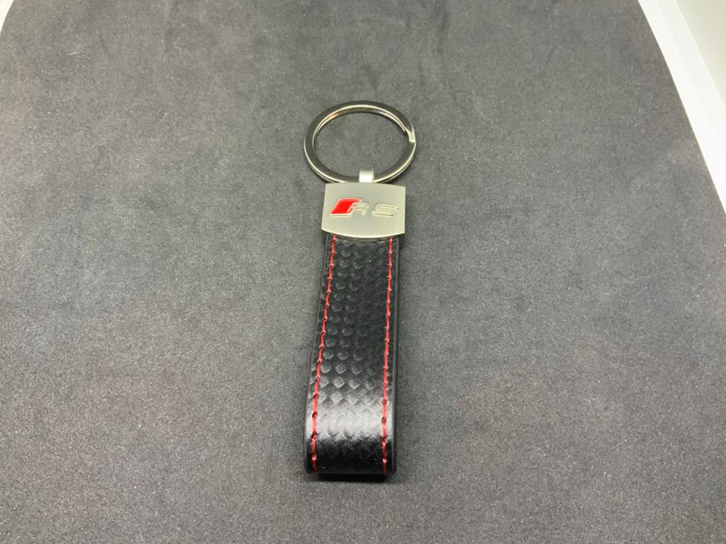 Audi RS Sleutelhanger Zwart met Rode Stiksels - Nieuw, Ophalen of Verzenden, Nieuw