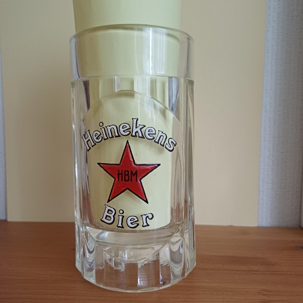 Heinekens Bier HBM glazen pul, Verzamelen, Ophalen of Verzenden, Zo goed als nieuw, Pul(len), Heineken