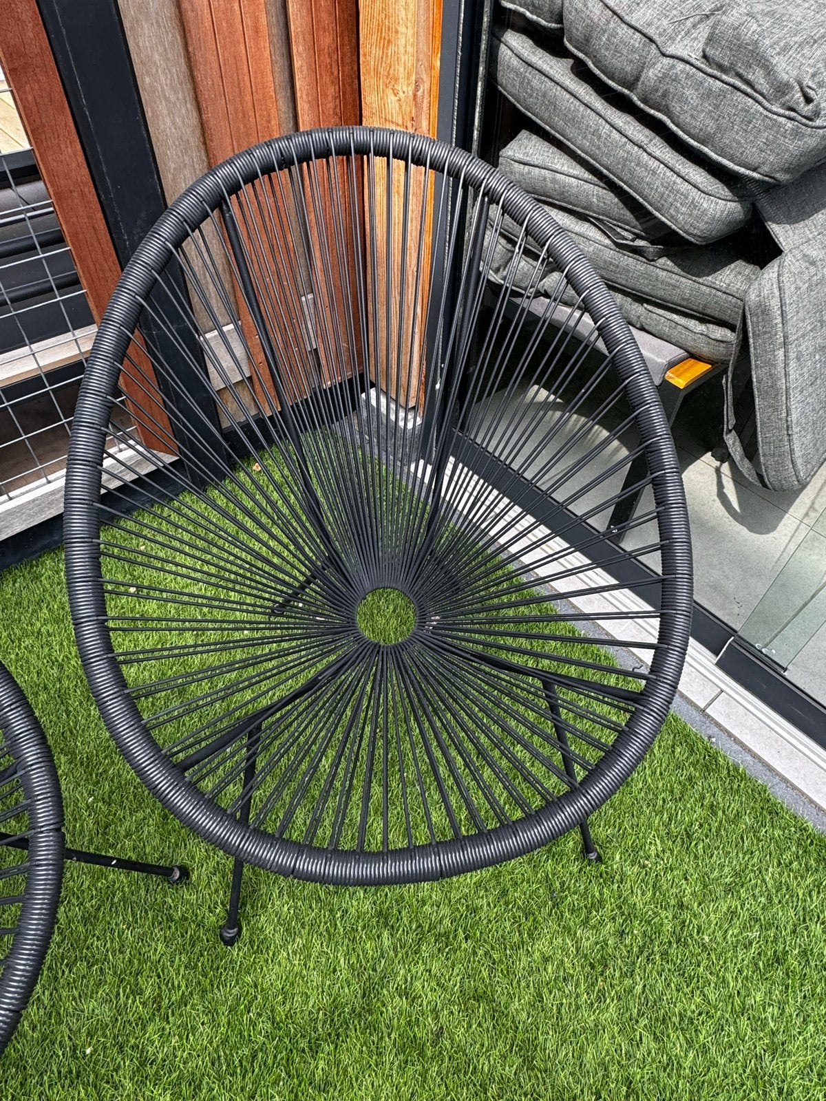Zwarte Acapulco tuinstoelen - Set van 2, Ophalen, Gebruikt, Kunststof