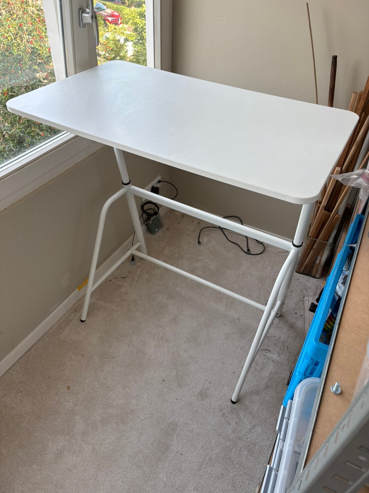 IKEA GLADHÖJDEN zit/sta bureau – 100x60 cm, Huis en Inrichting, Ophalen, Zit-sta bureau, In hoogte verstelbaar, Metaal