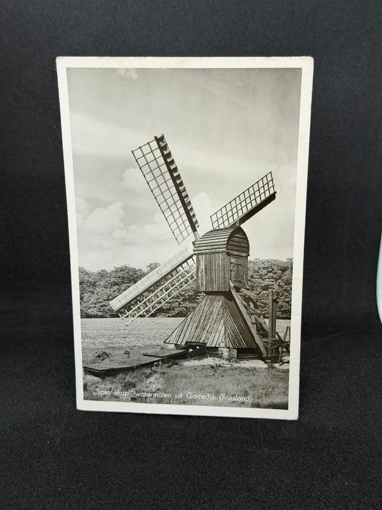 Ansichtkaart Spinnekop watermolen Gorredijk Openluchtmuseum, Ophalen of Verzenden, 1940 tot 1960, Gelderland