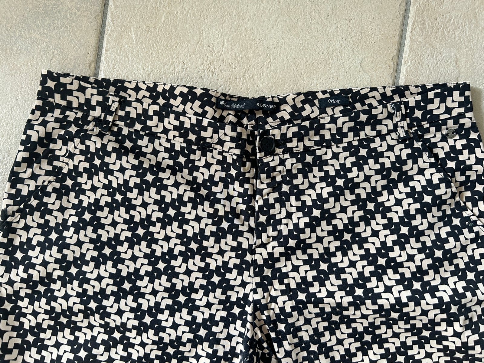 Rosner Mira katoenen broek zwart/beige maat 44, Verzenden, Zwart, Maat 42/44 (L), Lang