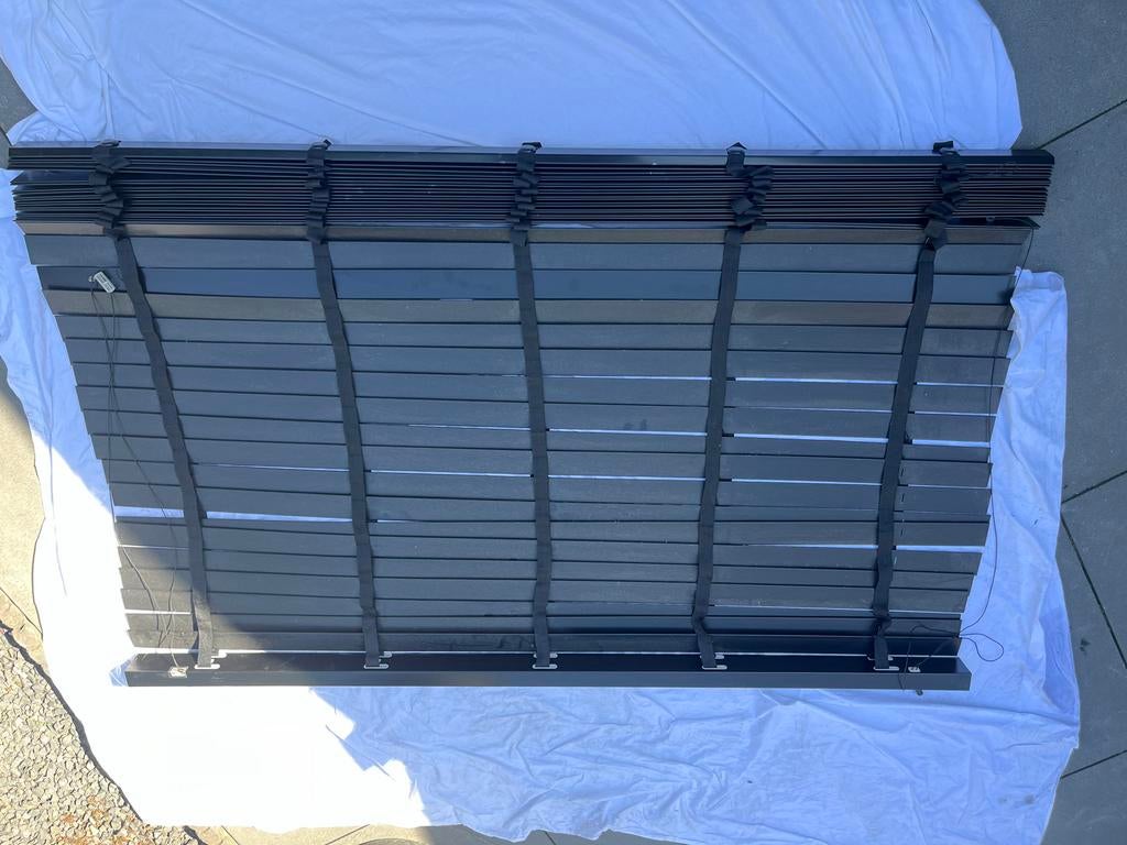 Pvc jaloezie 50 mm stroken, 160x175 cm, Ophalen, Gebruikt, Zwart, 150 tot 200 cm
