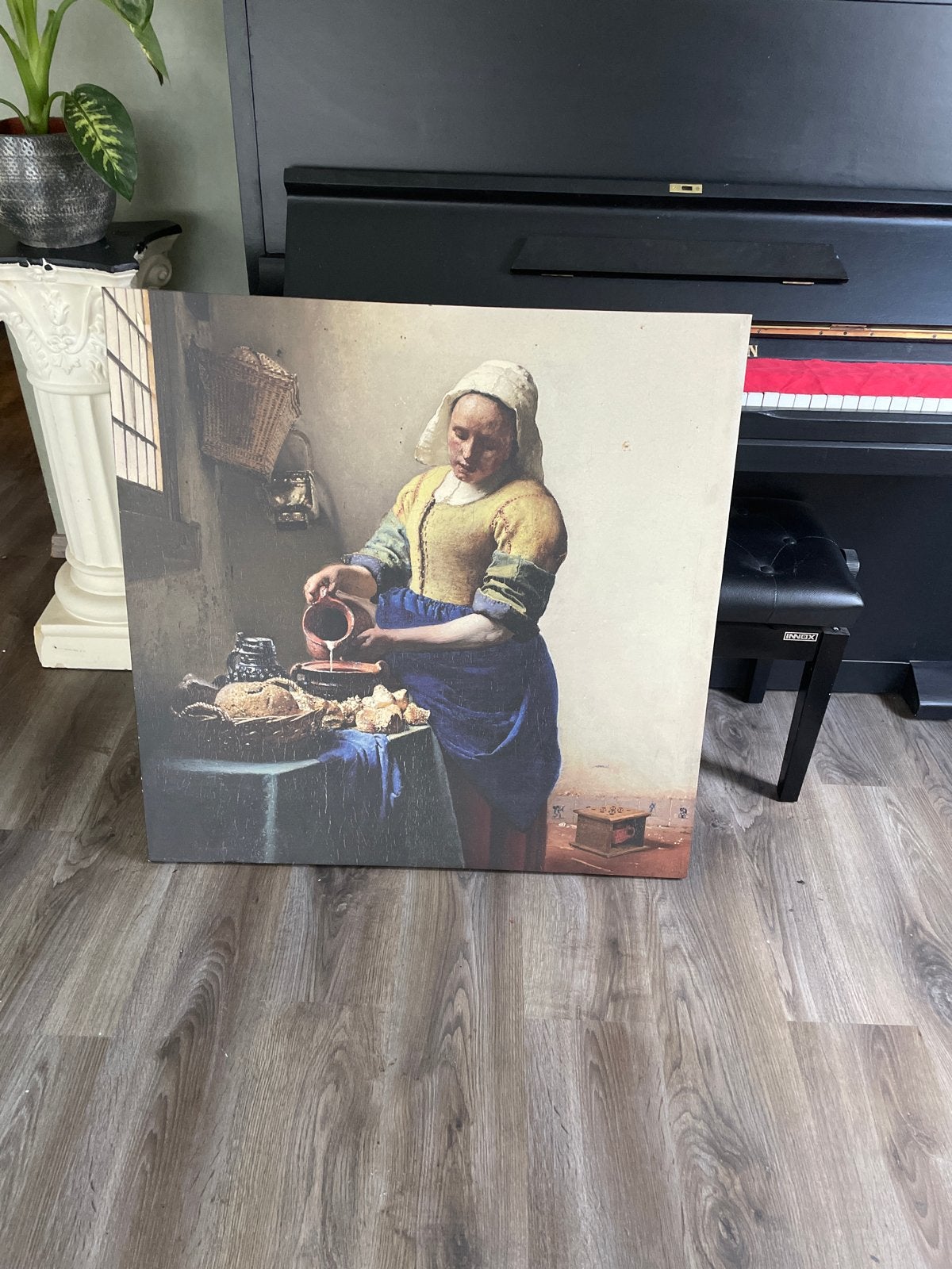 De Melkmeid - Johannes Vermeer reproductie, Doek, Portret of Personen, Ophalen of Verzenden, Klassiek