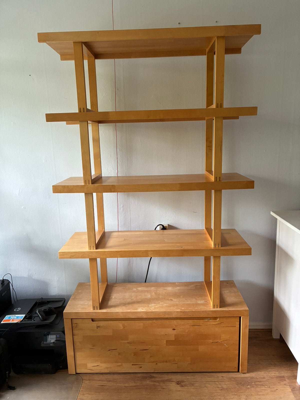 Houten Boekenkast met Lade, Huis en Inrichting, Ophalen, Gebruikt, 100 tot 150 cm, Met lade(s)