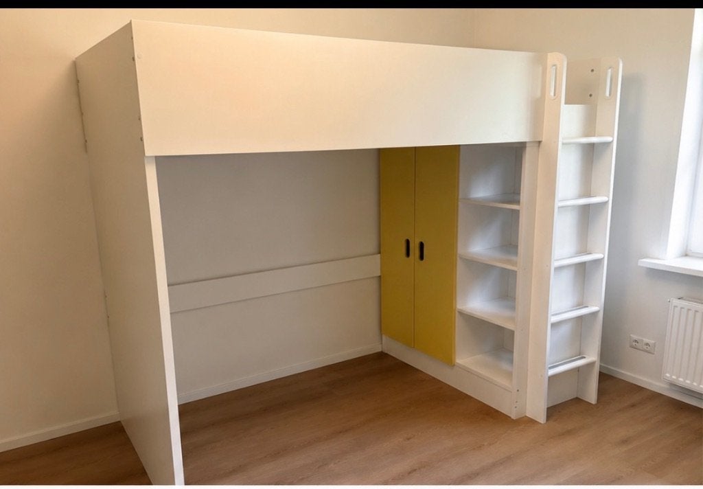 Smastad hoogslaper, Huis en Inrichting, Slaapkamer | Stapelbedden en Hoogslapers, Ophalen, Eenpersoons, Zo goed als nieuw, 200 cm