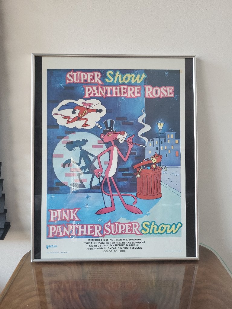 Vintage filmaffiche of poster, Pink Panter Super show, 1970, Ophalen of Verzenden, Zo goed als nieuw, A1 t/m A3, Muziek