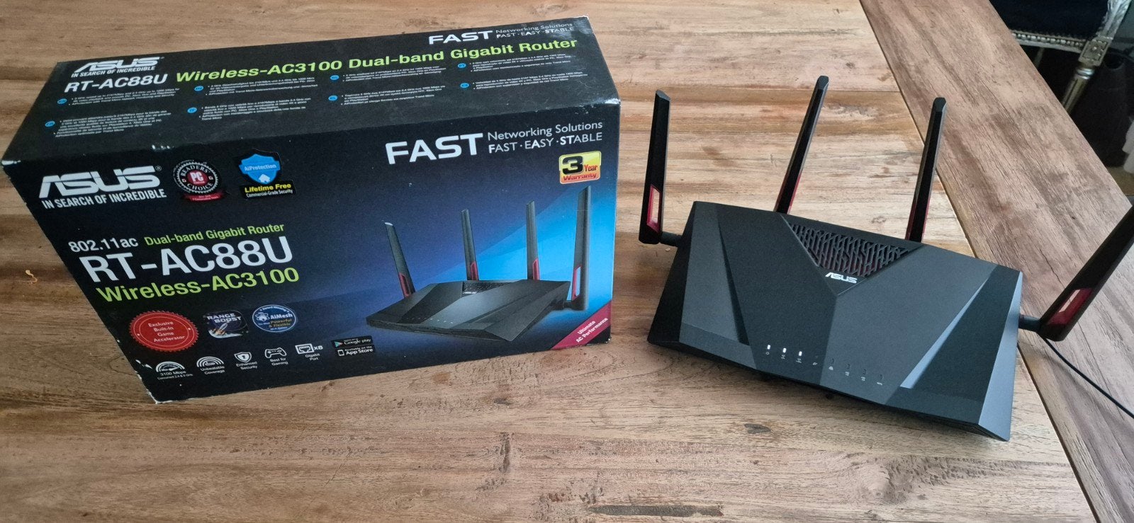 ASUS RT-AC88U Wireless-AC3100 Dual-band Gigabit Router, Computers en Software, Routers en Modems, Zo goed als nieuw, Router, Ophalen