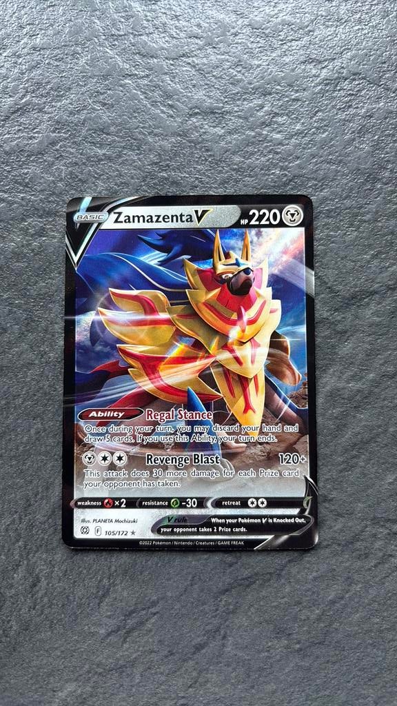 Zamazenta V, Hobby en Vrije tijd, Verzamelkaartspellen | Pokémon, Ophalen of Verzenden, Zo goed als nieuw