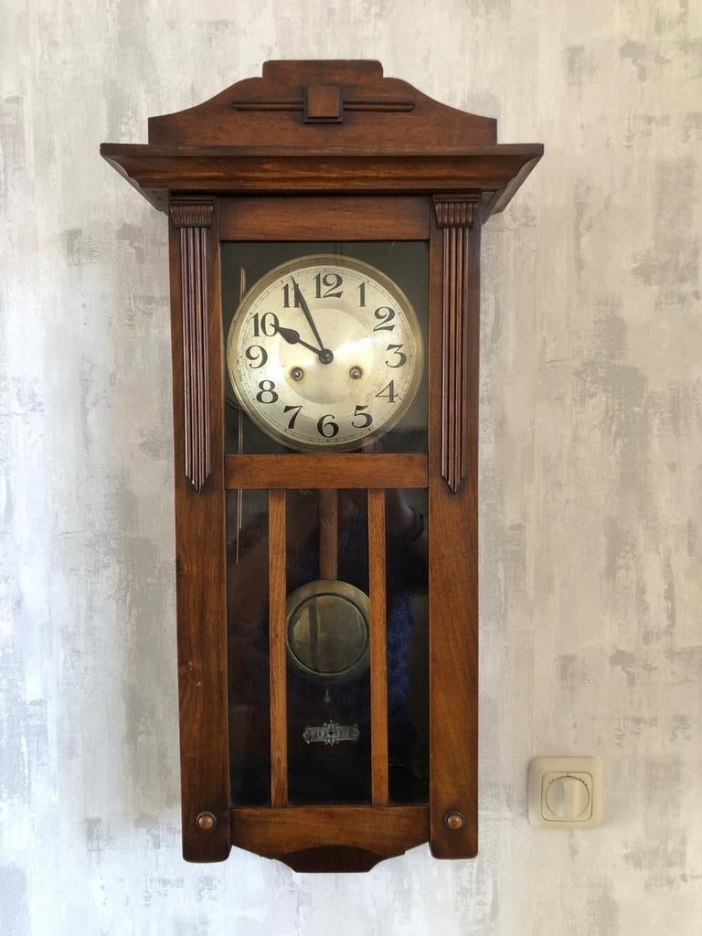 Mooie eikenhouten wandklok., Antiek en Kunst, Antiek | Klokken, Ophalen