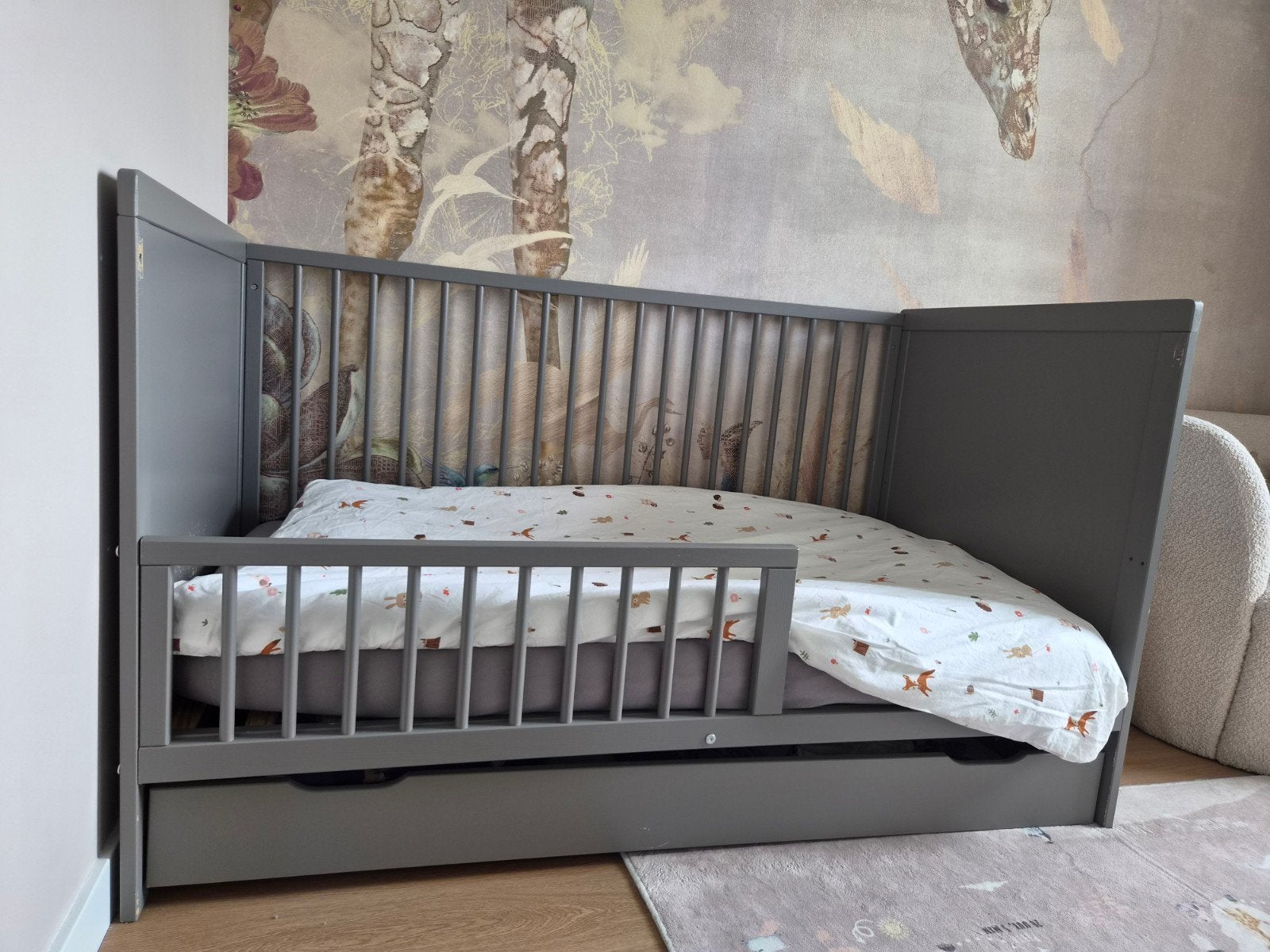 Peuterbed/Doorgroeiledikant met lade, Ophalen, Gebruikt, 70 tot 85 cm, 140 tot 160 cm