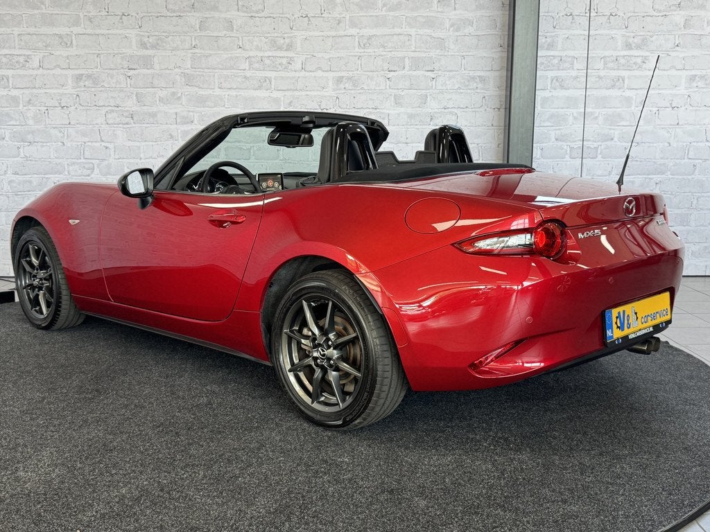 Mazda MX-5 1.5 SkyActiv-G 131 GT-M Cabrio Leder Stoelverwarm, Auto's, Mazda, Gebruikt, Zwart, 4 cilinders, Cabriolet