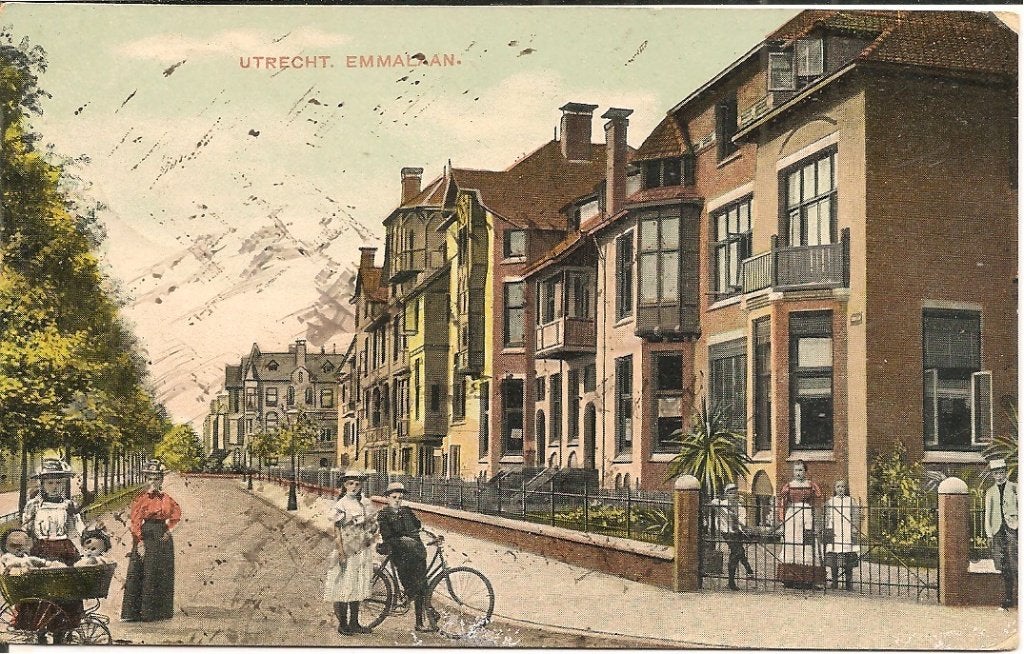 Oude Ansichtkaart Utrecht Emmalaan - Gelopen, Ophalen of Verzenden, Voor 1920, Gelopen, Utrecht