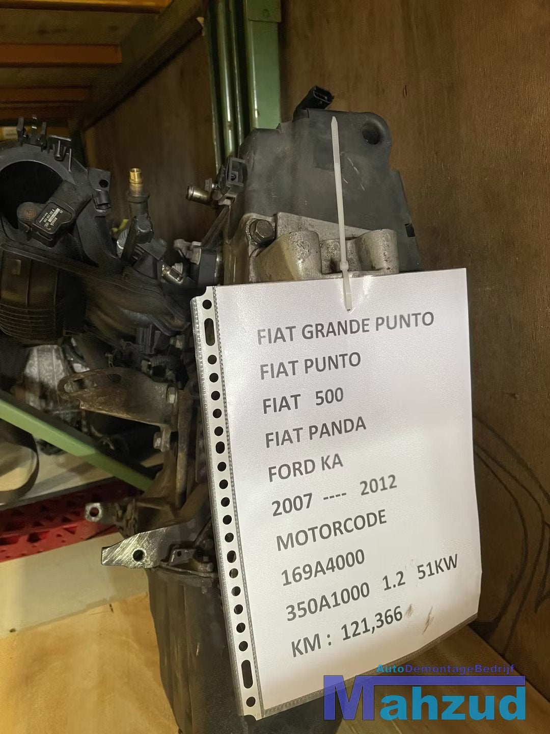 FIAT PUNTO PANDA 500 1.2 Motorblok 169A4000 MOTOR, Gebruikt, Stellantis Europe S.p.A., Ophalen of Verzenden, Info@stellantis.com