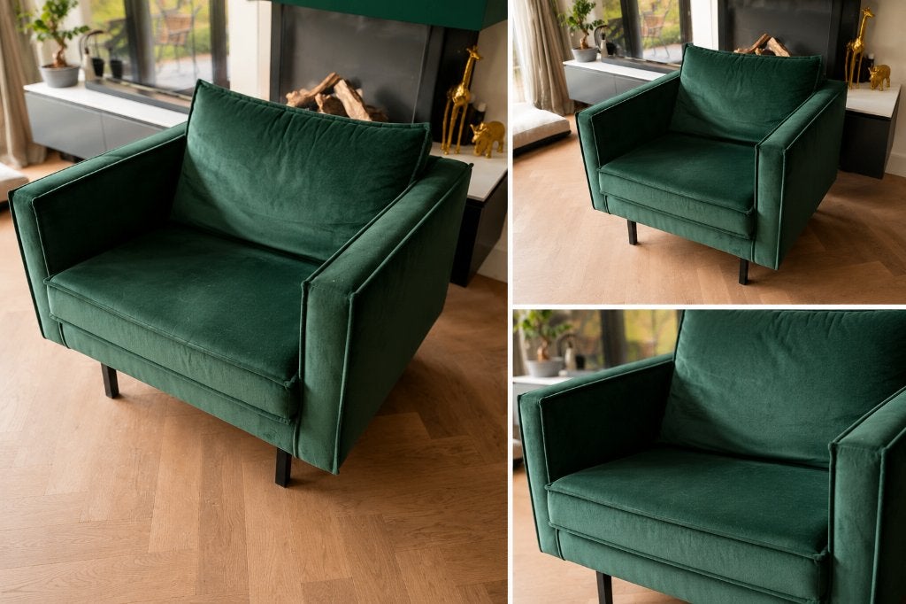 Mooie en zeer comfortabele donkergroene loveseat, Ophalen, Gebruikt, 75 tot 100 cm, 100 tot 125 cm