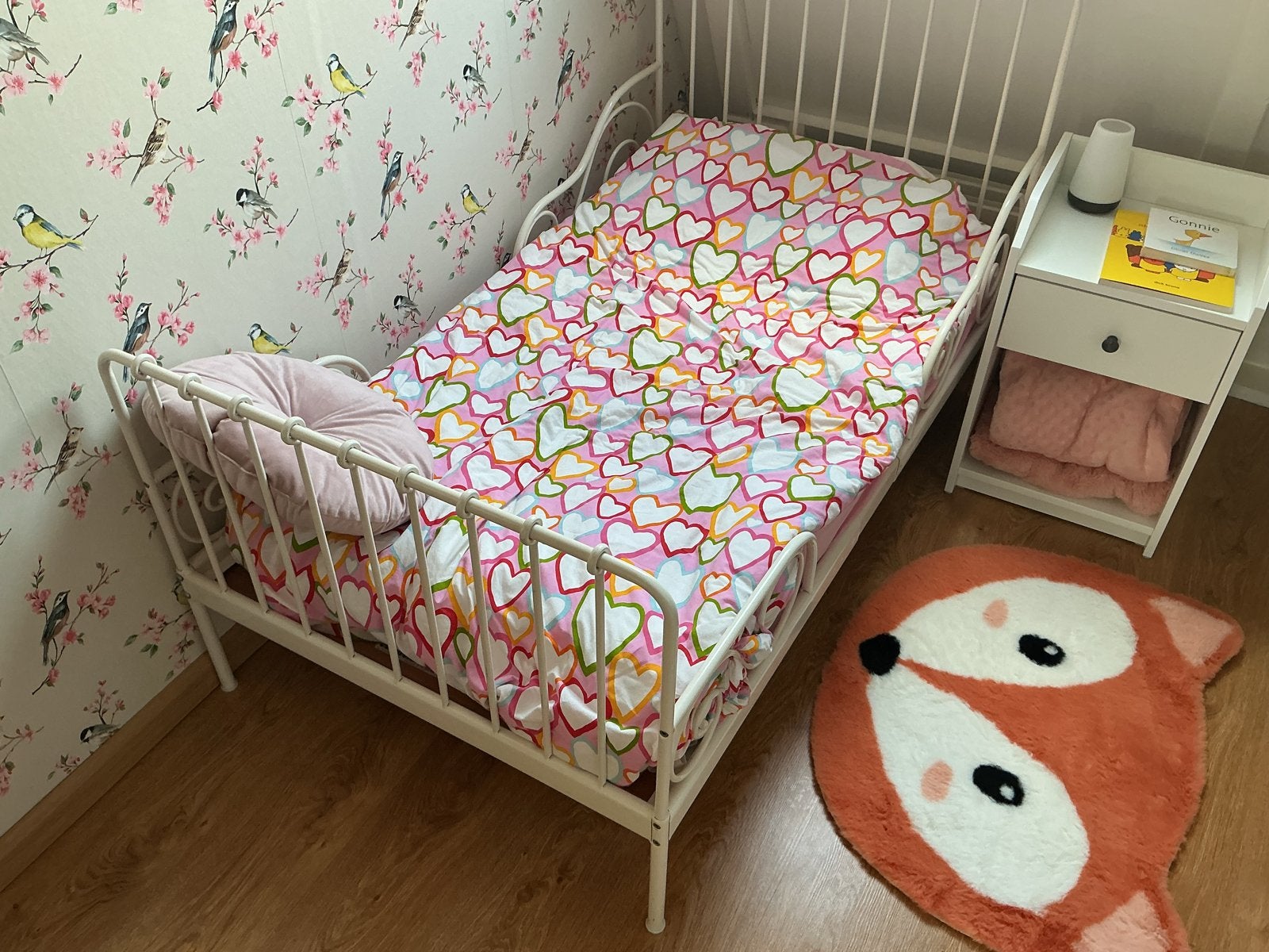 IKEA Minnen uitschuifbaar kinderbed wit, Eenpersoons, Wit, Ophalen of Verzenden, 80 cm